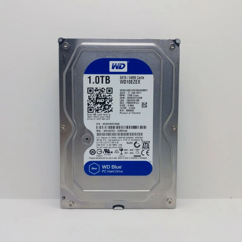 HARDISK 1TB WD BLUE 7200 RPM SATA 3,5" -HDD INTERNAL 1TB FOR PC CPU COMPUTER 100% SENTINEL