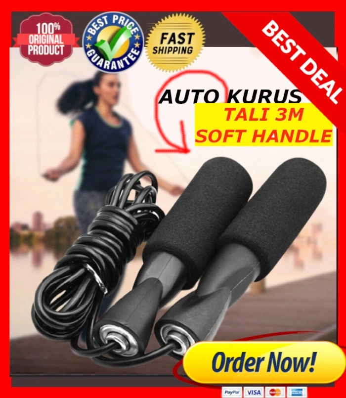 Tali Skipping 3M Panjang Bisa Diatur Jump Rope Skipping Rope Foam
