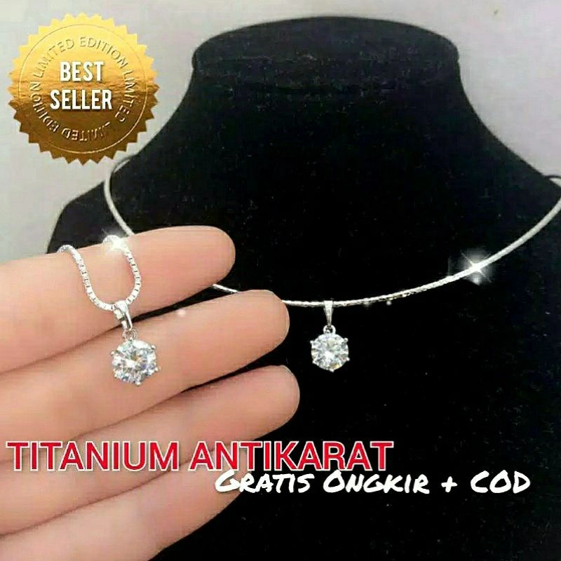 La Vienne - Kalung Titanium Wanita - Solitaire - Perhiasan Perempuan Elegan dan Mewah