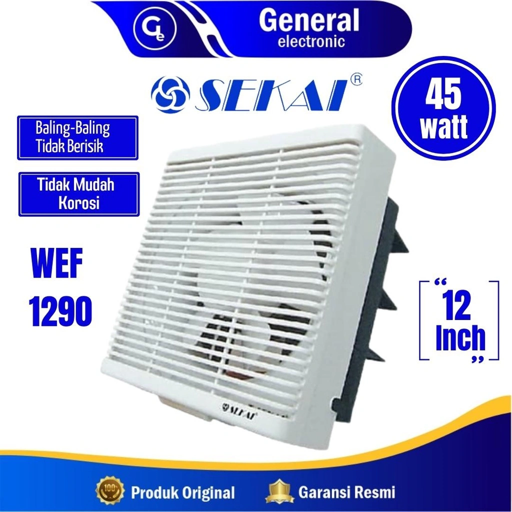 Exhaust / Hexos / Heksos Fan SEKAI WEF-1290 Wall Fan Kipas Dinding Ukuran 12 Inchi 12" (30 cm)