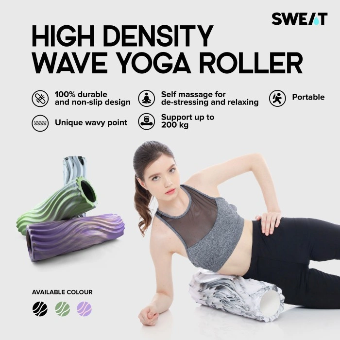 SWEAT Authorized - Yoga Foam Roller | Foam Roller Pilates - Massage Roller Yoga Pilates Stretching