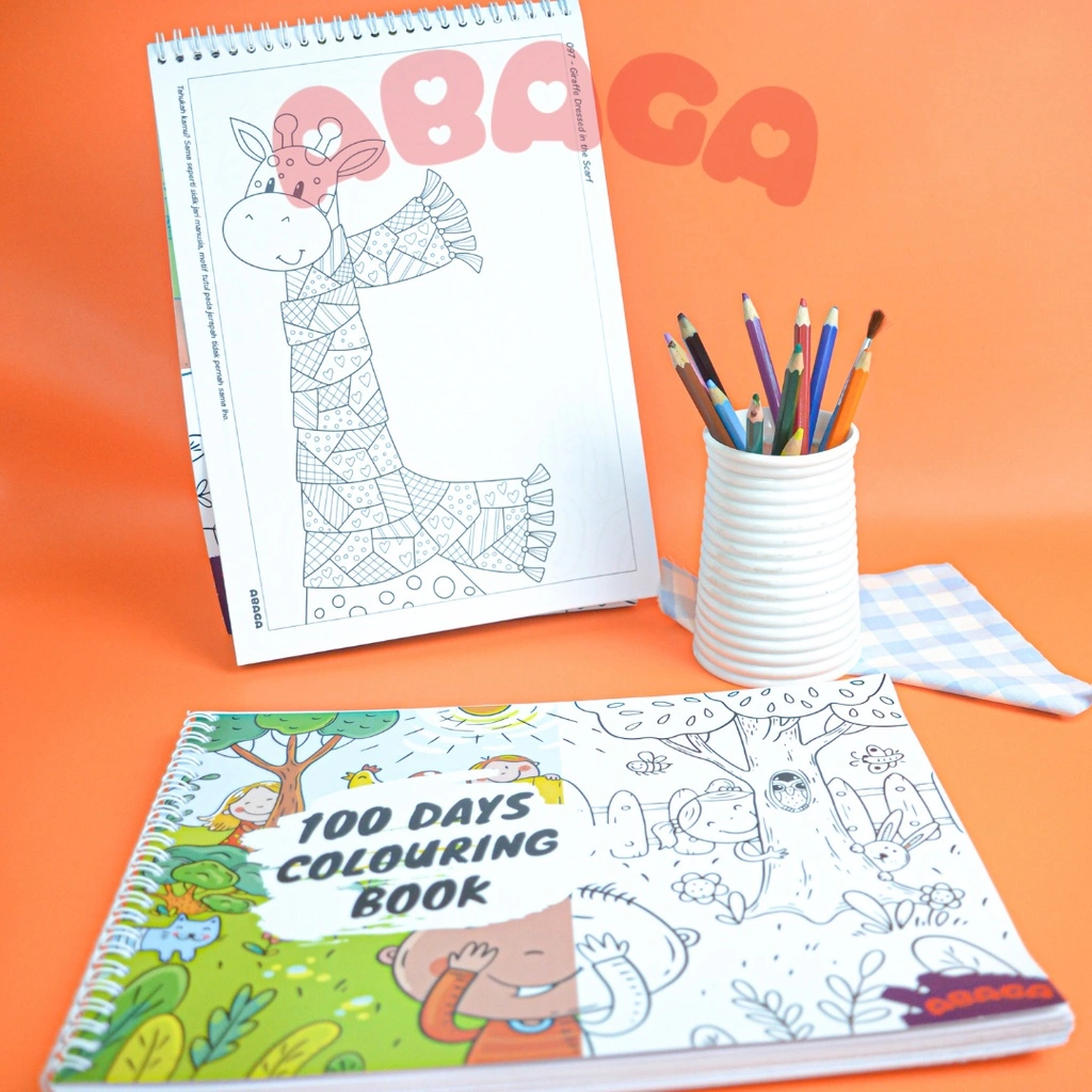 100 Days Coloring Book/ Buku Mewarnai 100 Hari/ 100 Tema Gambar Mewarnai Anak/ 100 Hari Mewarnai Dunia/ Buku Mewarnai Anak/ Coloring Book