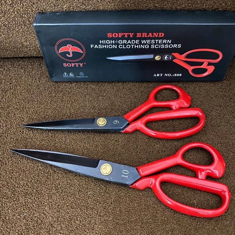 Gunting Kain Gagang Karet premium / Gunting taylor / Gunting penjahit gagang karet / gunting tajam