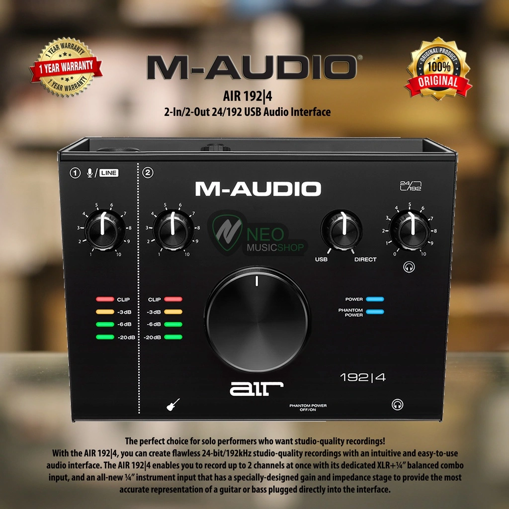 M-AUDIO AIR 192|4 2-In/2-Out 24/192 USB Audio Interface