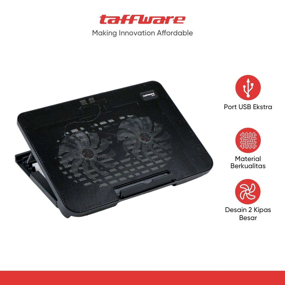Taffware Cooling Pad Laptop Kipas Pendingin 2 Fan 17 Inch - N99