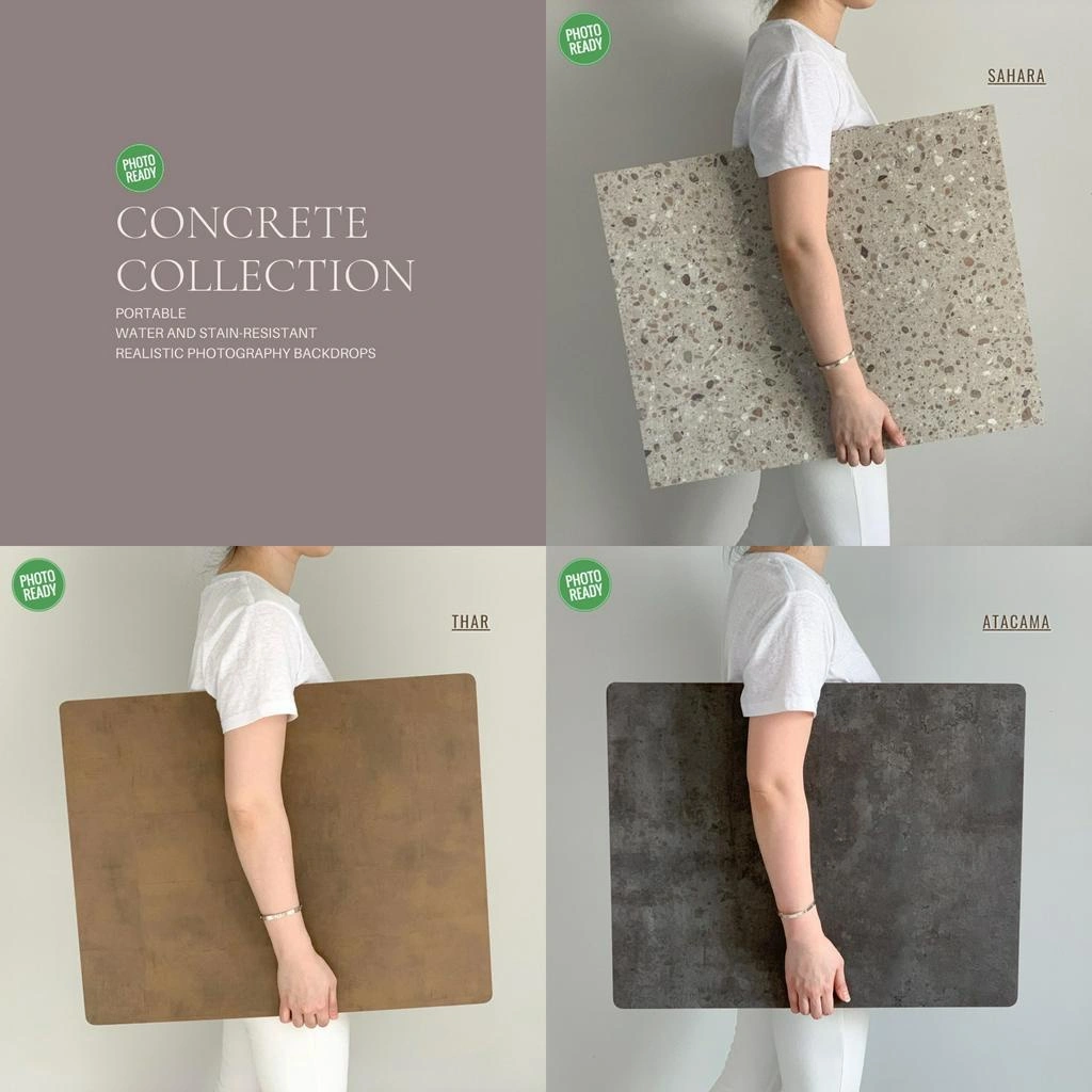 Concrete Collection [A2+ 60x48cm] - PhotoReady Alas Foto Board ( background backdrop foto makanan minuman foto props tatakan papan foto)