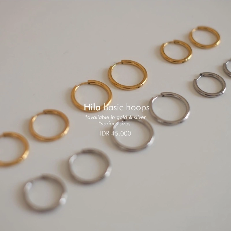 Ark.co - HILA earrings titanium steel (basic;  tube) | anting hoops huggies lingkaran stainless minimalis anti karat