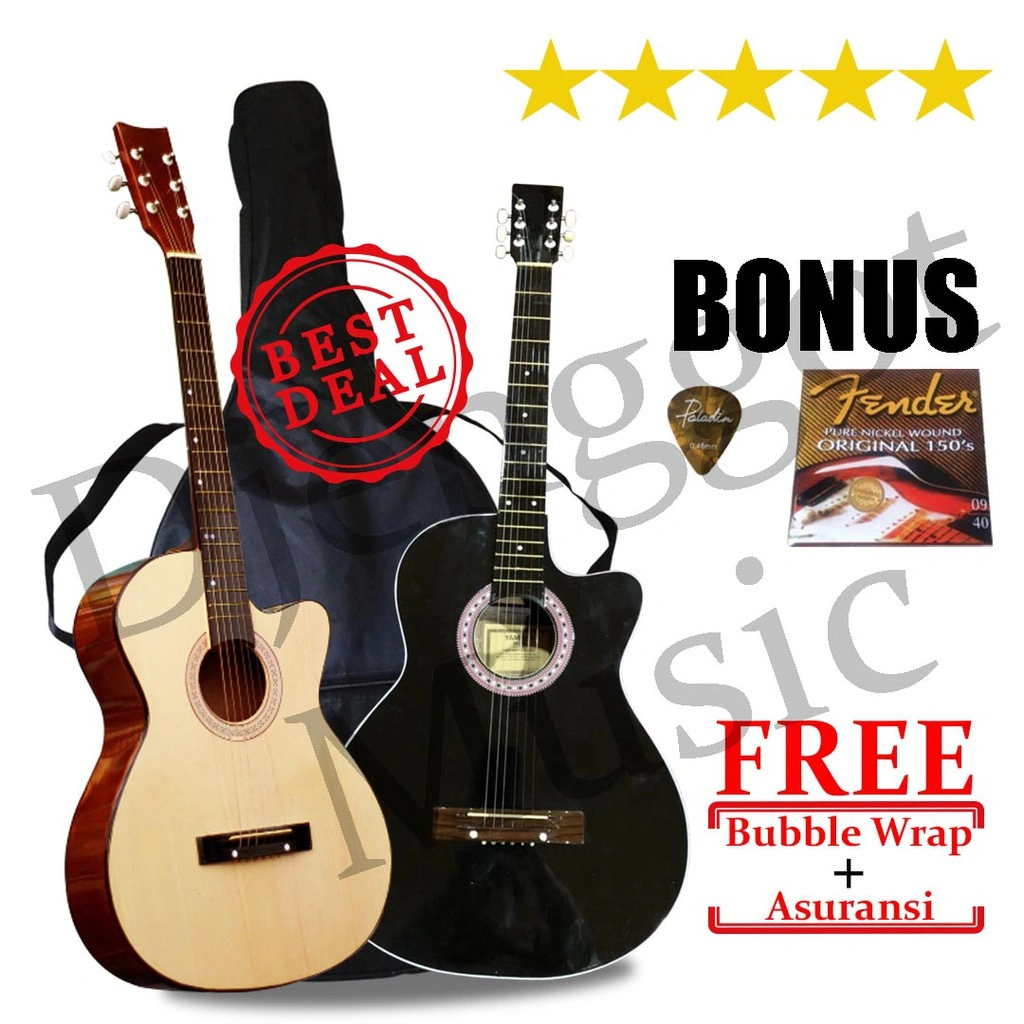 [DISKON] GITAR AKUSTIK PEMULA BONUS TAS SENAR CADANGAN DAN PICK