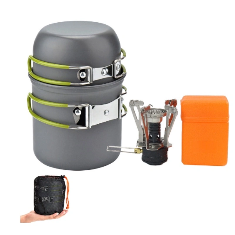 Cooking SET untuk Camping - alat masak komplit set untuk berkemah - kompor gas camping - panci set kemping - kompor gas mini travel
