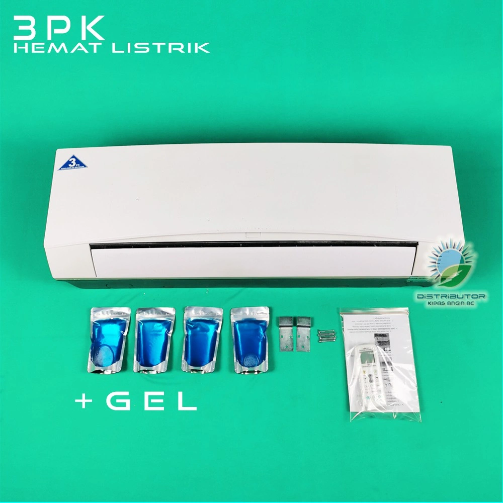 Kipas Angin AC Remote 3PK + LED + ICE GEL | Kipas Dinding Remot Model AC Ideal Ruangan 3m x 4m
