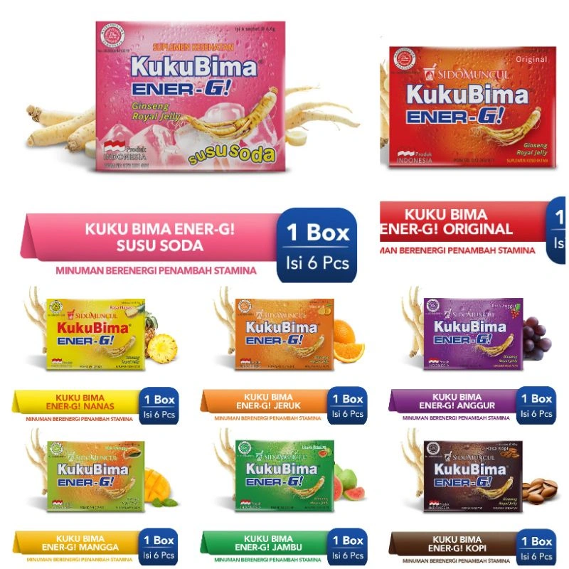 Sidomuncul Kuku Bima Energi All Rasa 10 box isi @ 60 sachet