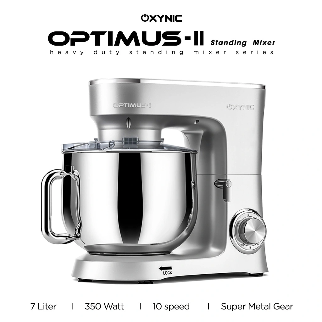 Mixer OXYNIC 7 Liter Low Watt Heavy Duty Pengaduk Kue OPTIMUS Free 3pcs Premium Accessories