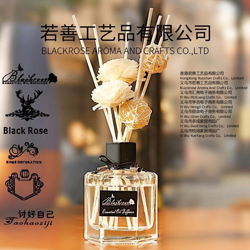 【GOGOMART】Black Rose Pengharum Parfum Ruangan Aroma Reed Diffuser Aromaterapi Sticks Rattan Ball