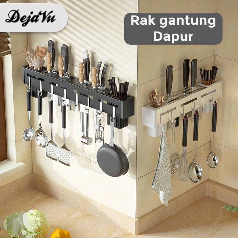 Dejavu Rak Peralatan Dapur Rak Pisau Dinding Dapur Organizer Gantungan Panci Stainless Steel Gantung Rak Dapur HRM109