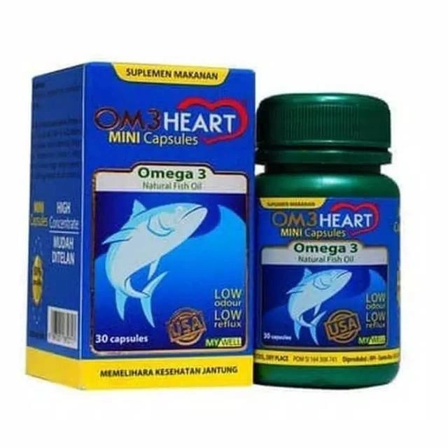 OM3HEART Omega 3 Natural Fish Oil 60 Kapsul
