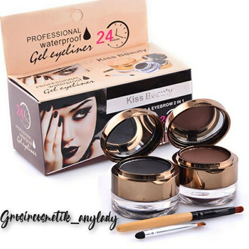 PROMO!!!EYELINER GEL & EYEBROW KISS BEAUTY WATERPROOF 9954