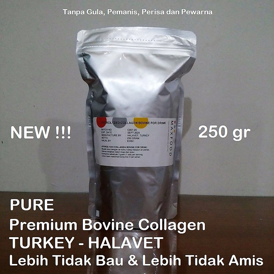 250 Gr -  Kolagen Bovine Murni/ Pure Hydrolyzed Bovine Collagen Peptides / Kolagen Sapi Premium
