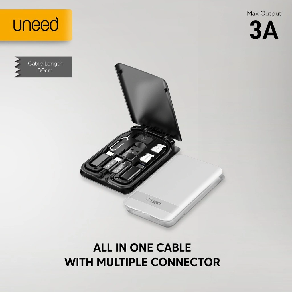 UNEED Kabel Type C with Multiple Connector Port USB A / Lightning / Micro USB - UCB39