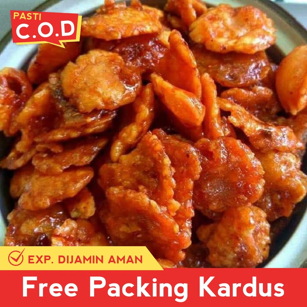 snack kiloan emping melinjo pedas balado 250 gram makanan ringan cemilan camilan enak murah