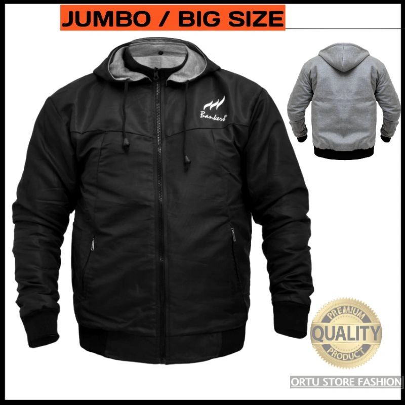 Jaket Parasut Bolak Balik Jumbo Big Size L-XXXL Pria Dewasa Terbaru Original Hoodie Bandung Distro XXL Polos Resleting 100% Keren Waterproof Anti Angin Air Cowok 2022 Laki laki Cowo Parasit Anti Air Jacket Jeket Bagus Tudung Bol bal Casual Motor