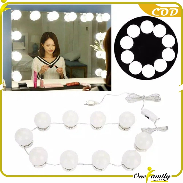 ONE-K2 Lampu Led Meja Rias Make Up | Lampu Kaca Rias Vanity Mirror Light ( 10 Bohlam )