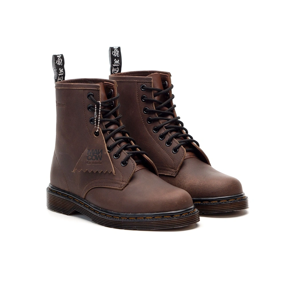 Mancow High Boots Crazy Horse Brown Sepatu Formal Pria Wanita Original Kulit Asli