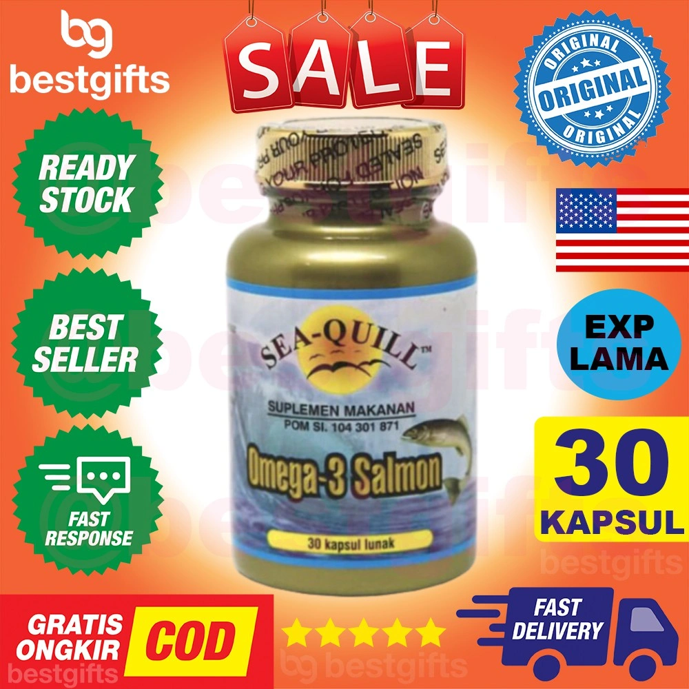 SEA-QUILL SEAQUILL SEA QUILL OMEGA 3 SALMON FISH OIL KOLESTEROL DARAH TINGGI AUTOIMUN 30 KAPSUL