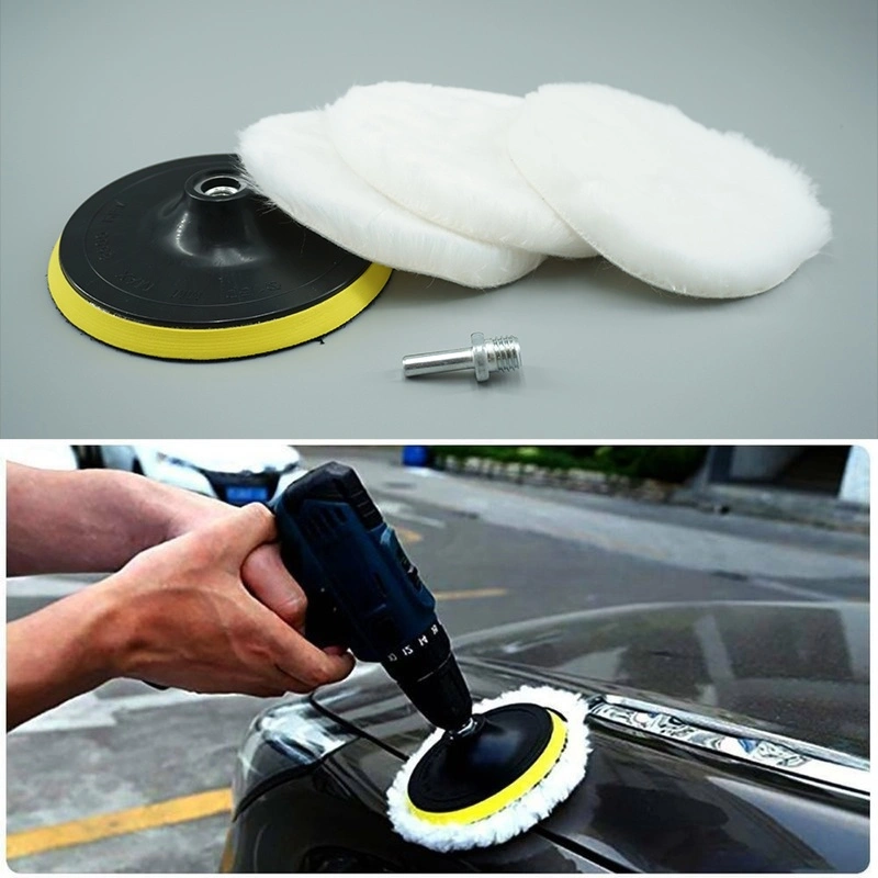 Alat Poles Penggosok Body Mobil Motor Pad Busa Woll Wol Polisher Polishing Waxing Pad Buffer kit Soft