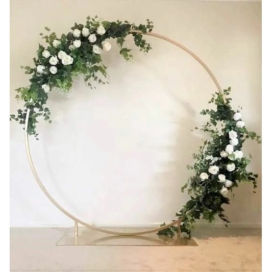 BACKDROP LINGKARAN 98 UNTUK ACARA WEDDING DAN LAMARAN PERNIKAHAN DENGAN BAHAN BESI HOLO