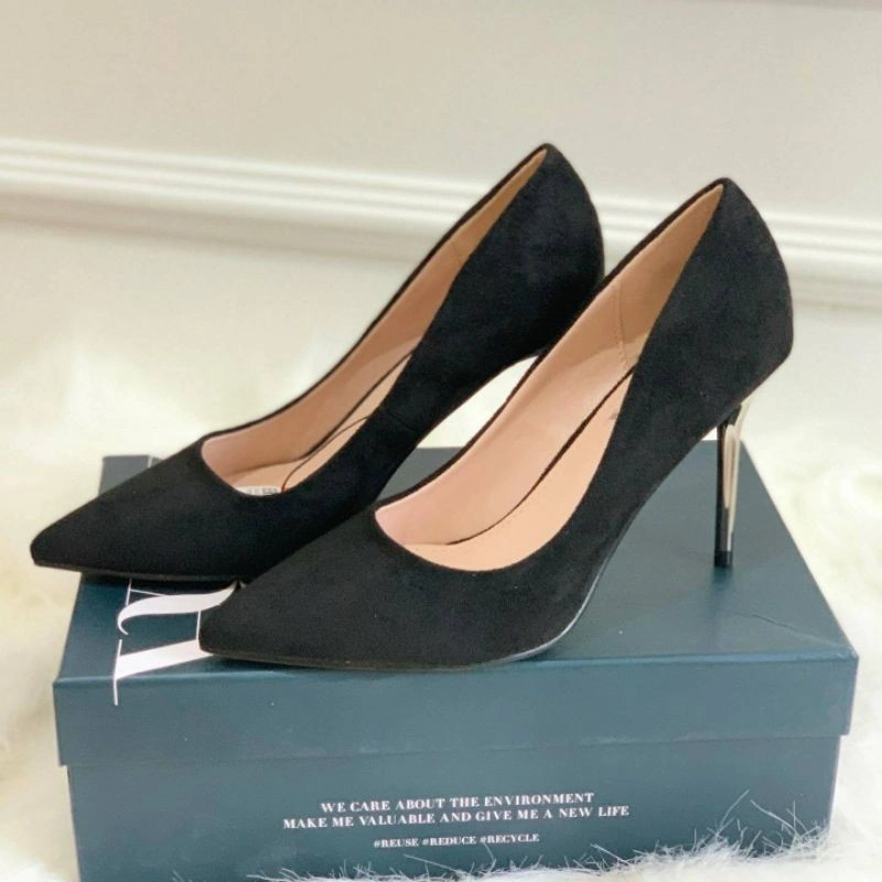 Sepatu Wanita ZR-151 Metallic Leather High Heeled Pumps