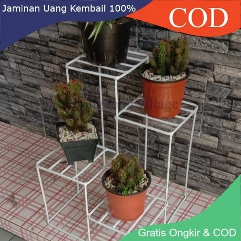 pot bunga besi/standing pot Kotak 4 susun/standing pot/rak bunga besi/rak bunga murah/rak pot tanaman