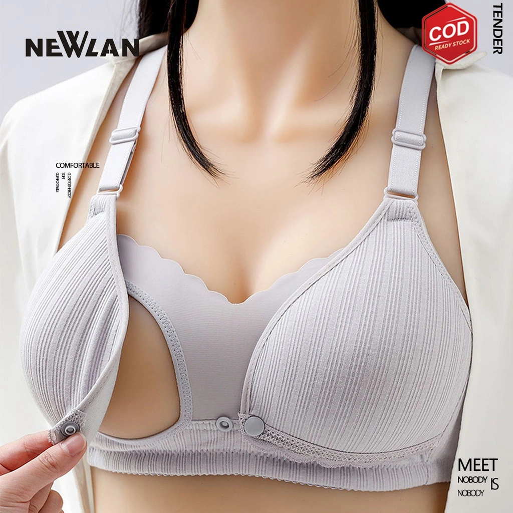 Newlan Wx013 Bra Menyusui Tanpa Kawat / Baju Menyusui Nursing Bra Bahan Katun BH Menyusui