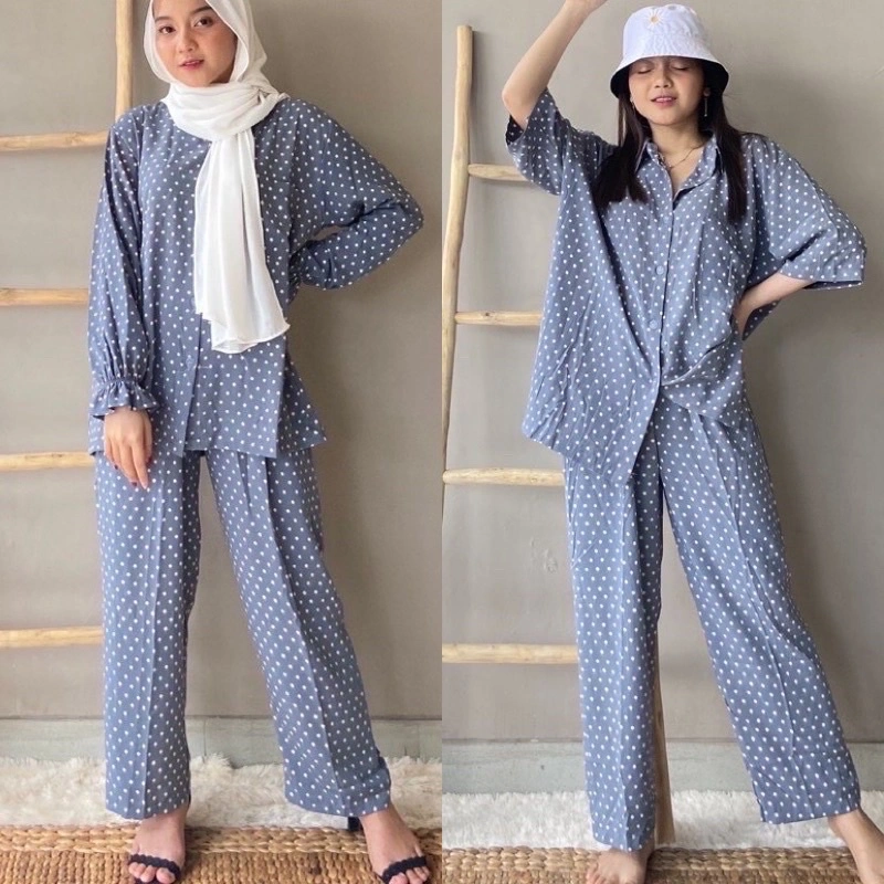 Baju Tidur Piyama Wanita Katun Rayon Pajamas Dewasa One Set Tiedye