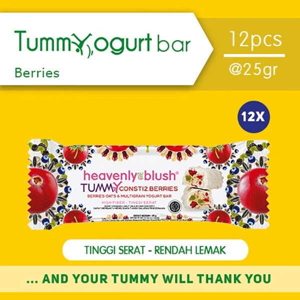 Yogurt Heavenly Blush Tummy Bar Berries [12 Pcs x 25Gr]