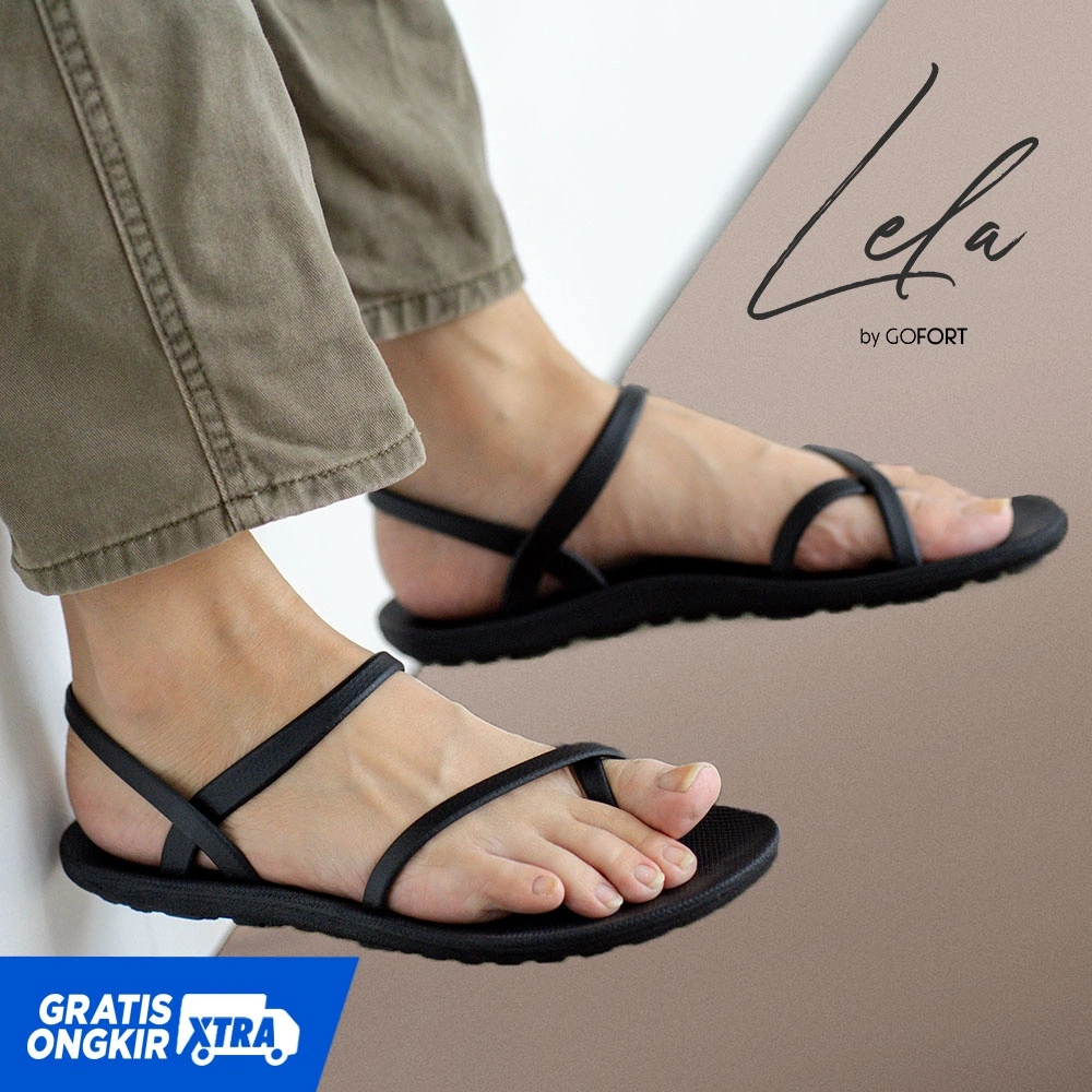 GOFORT Sandal Tali Silang Slip Wanita Kekinian Terbaru Casual - LELA