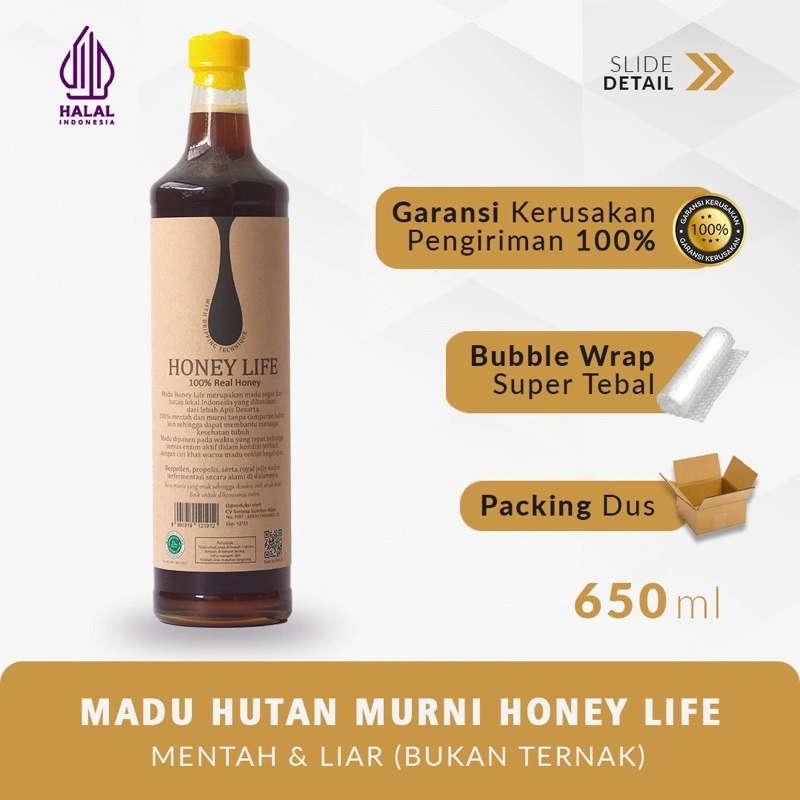HL - Madu Asli Hutan Honey Life | Madu Murni Forest Honey 650Ml