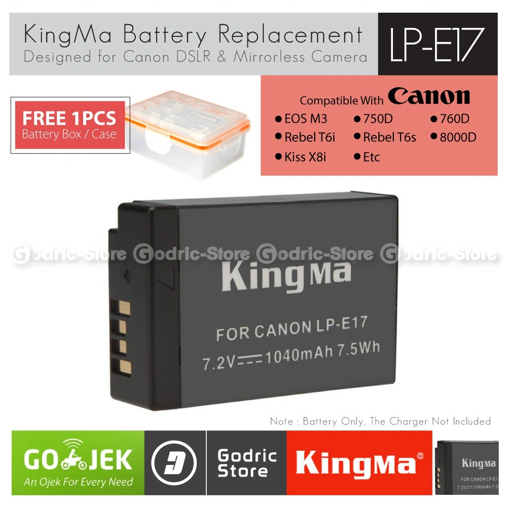 KingMa Baterai LP-E17 Canon Battery EOS M6 Mark II, M3 M5 M6 200D 750D 760D etc