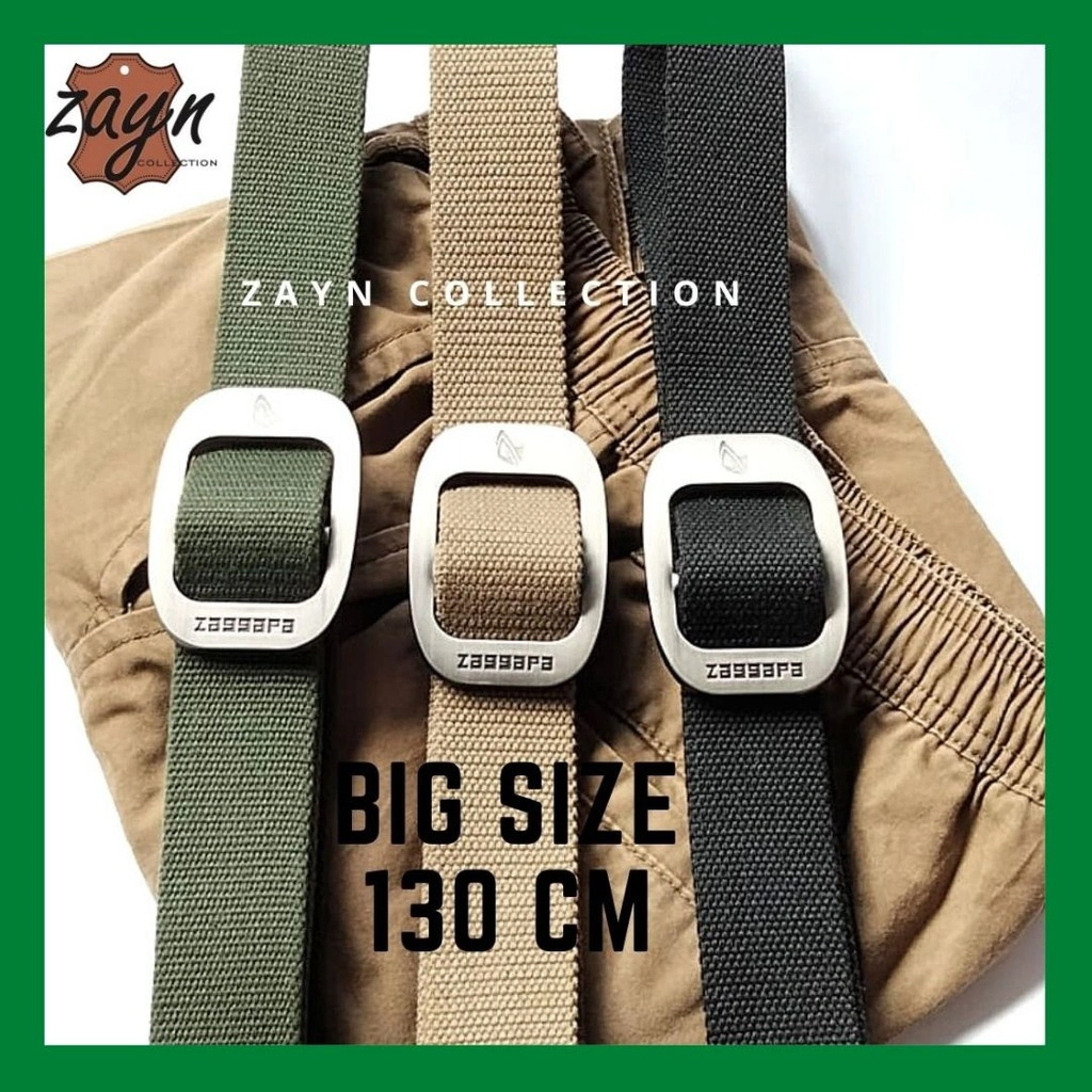 Ikat Pinggang Kain Nylon Pria Wanita Gesper Kanvas Katun Ukuran Panjang 130 Cm Kepala Stainles Jumbo