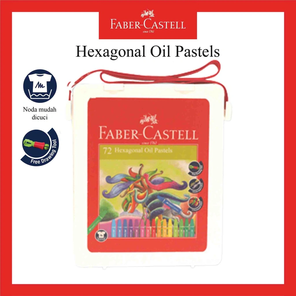 Hexagonal Oil Pastel 72 Warna / Crayon Krayon Faber Castell