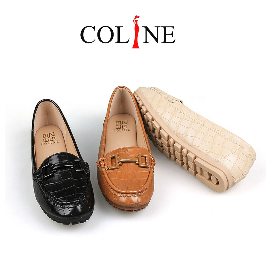 COLINE CLN-368 Flatshoes Loafers Croc Effect Leather C1100