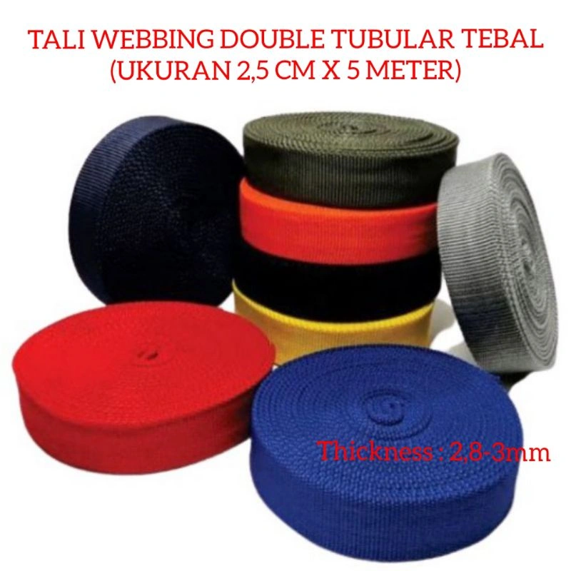 Tali webbing Double Tubular per 5 meter