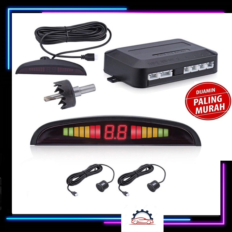 Sensor Parkir Mundur 2 Titik Lengkap Plus LCD Indikator