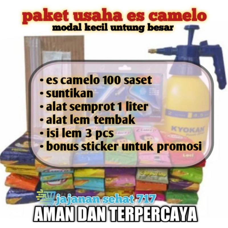 PAKET USAHA ES CAMELO KOMPLIT tinggal produksi modal kecil untung besar