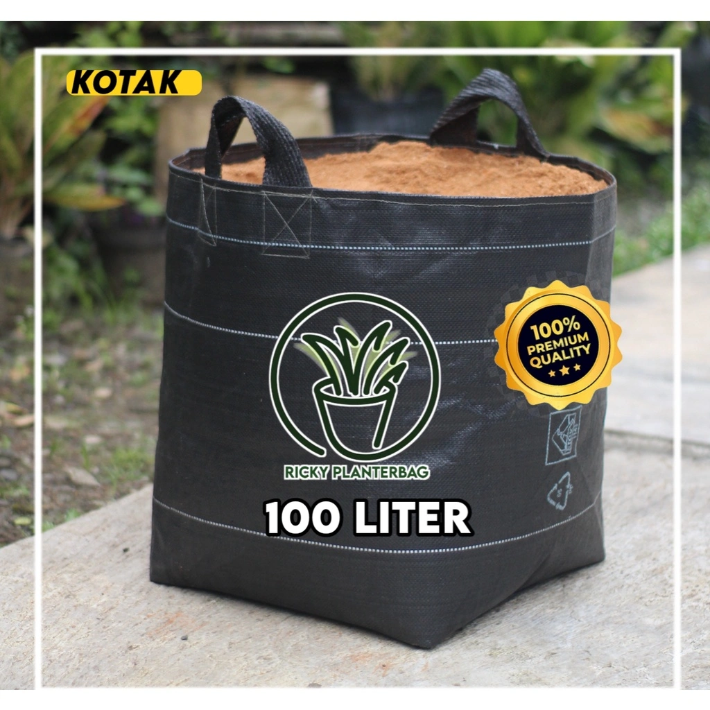PLANTER BAG 100 LITER HITAM TEBAL KOTAK POT TANAMAN MURAH