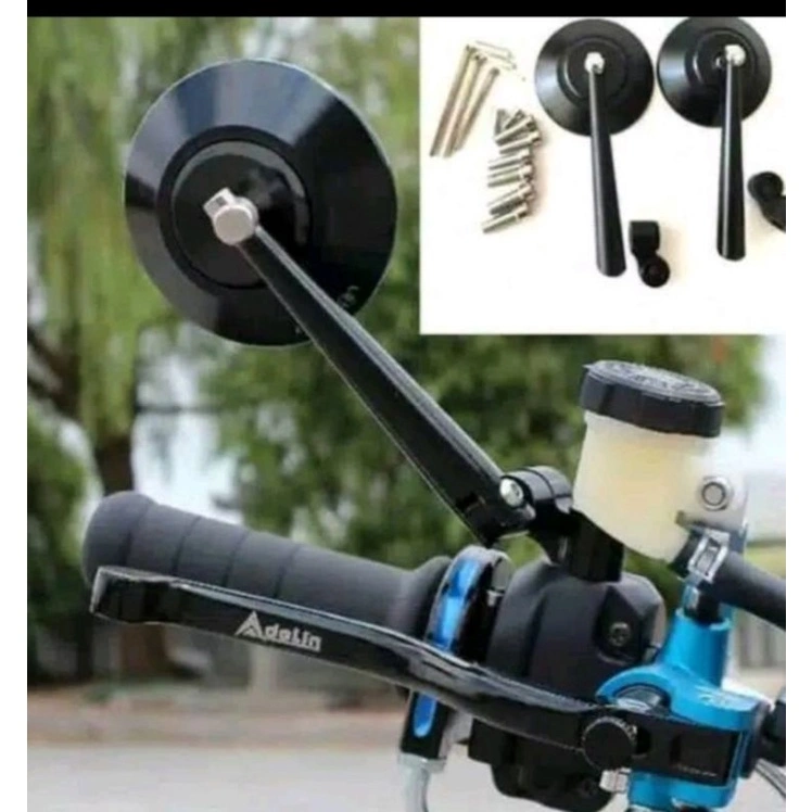 Spion bulat clasik full cnc spion clasik universal kaca biru japstyle,kaca datar