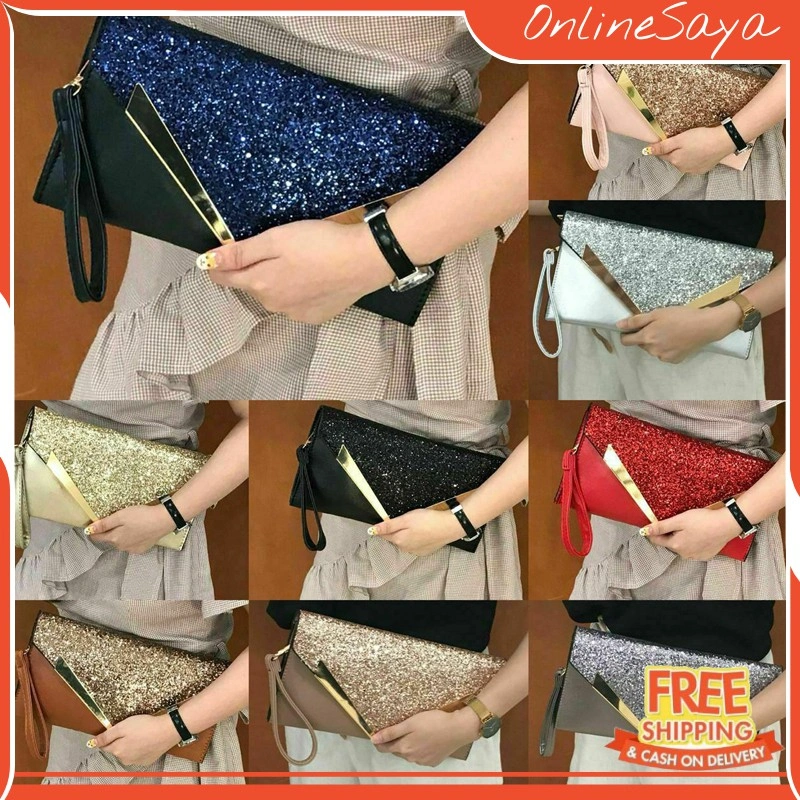OS - Clutch Pesta Import - Dompet WANITA Murah - Tas Slempang - Clutch Pesta Blink 981 Import 3ruang