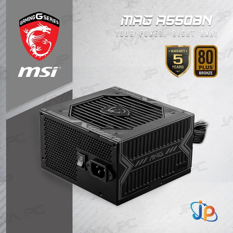 MSI MAG A550BN 550W PSU - Power Supply 550 Watt 80+ Bronze