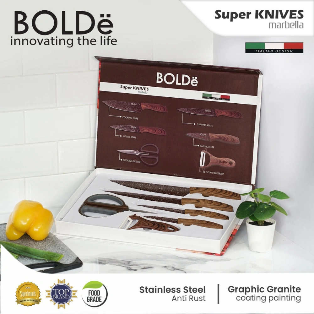 BOLDe Super Set Pisau / Knives Utensil Set Marbella 6 Pcs