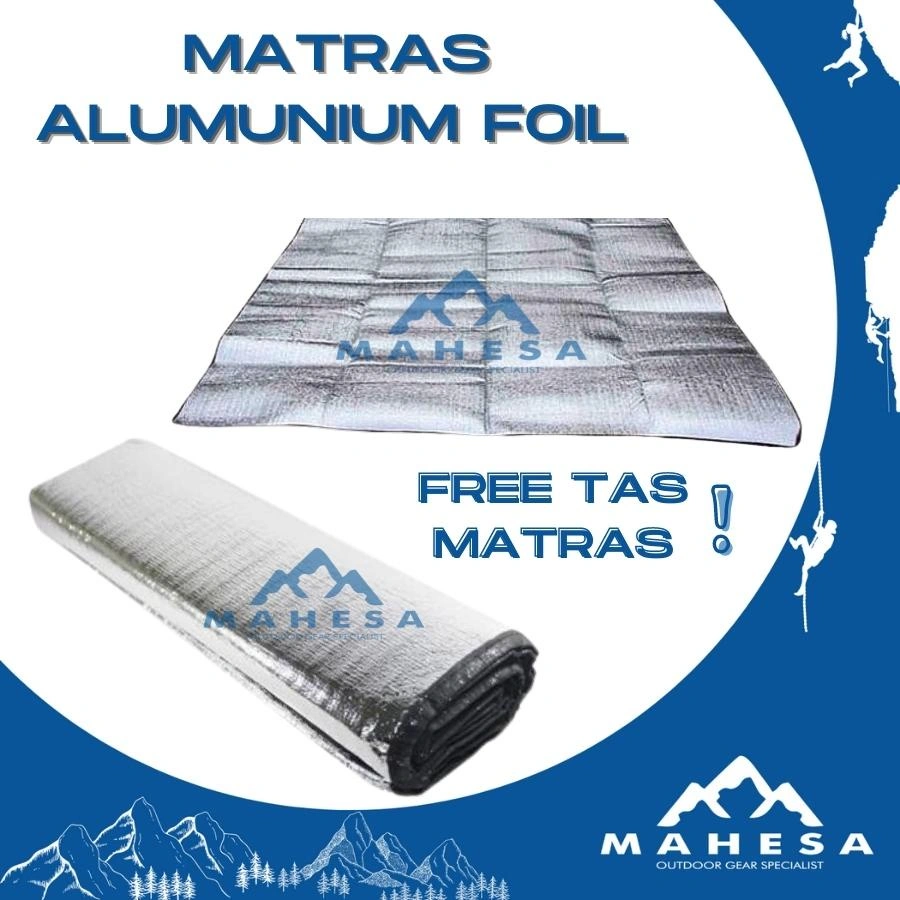 Matras Camping 200x100 Alumunium Foil Lipat Murah Tebal Angin Empuk TNI Anti Air Super Hangat Double