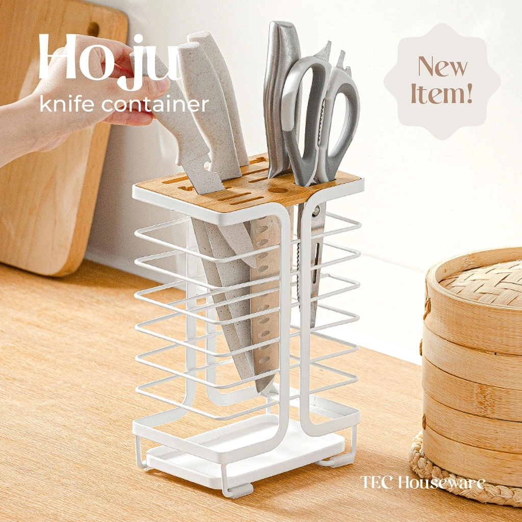 Rak Pisau Organizer • TEC • HOJU Knife Holder Tempat Penyimpanan Pisau Dapur Rak Pisau Kitchen Knife Nordic Style Minimalis Tempat Pisau Peralatan Dapur Rak Penyimpanan Pisau Sedonk Alat Makan Wadah Penyimpanan Dapur Cuttlery Holder